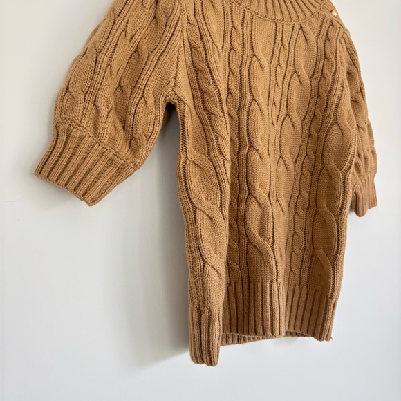 Janie and Jack Tan Brown Cable Knit Sweater Top Girls 8 - Picture 4 of 8